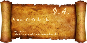 Vass Alfréda névjegykártya